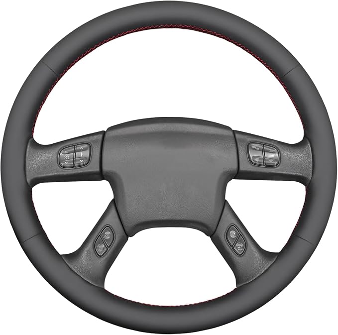 MEWANT Hand-Stitched Steering Wheel Cover for Chevy Silverado 1500 2500 3500 2003-2006 Trailblazer 2002-2009 Custom Wrap