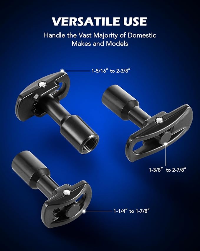 Orion Motor Tech Rear Axle Bearing Puller Tool Kit and Slide Hammer Set, Axle Seal and Bearing Remover Set with Slide Hammer Yoke and 3 Rear Axle Puller Adapters, 1-1/4" to 2-7/8" IDs