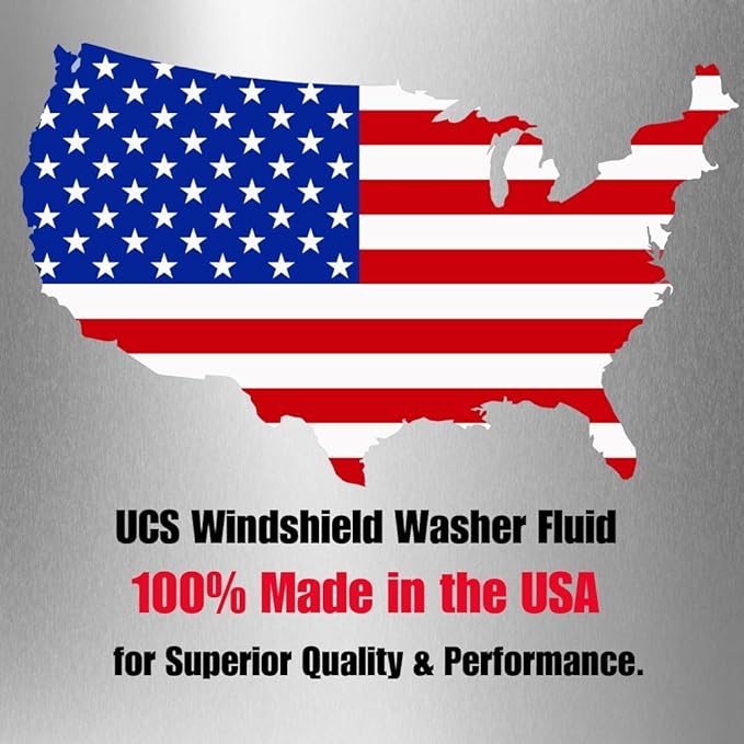 UCS Advanced All-Season Windshield Washer Fluid Winter Protection to -27F | 2-in-1 Bug Wash & Water Beading Technology | Streak-Free Visibility | 1 Gallon Pack of 2