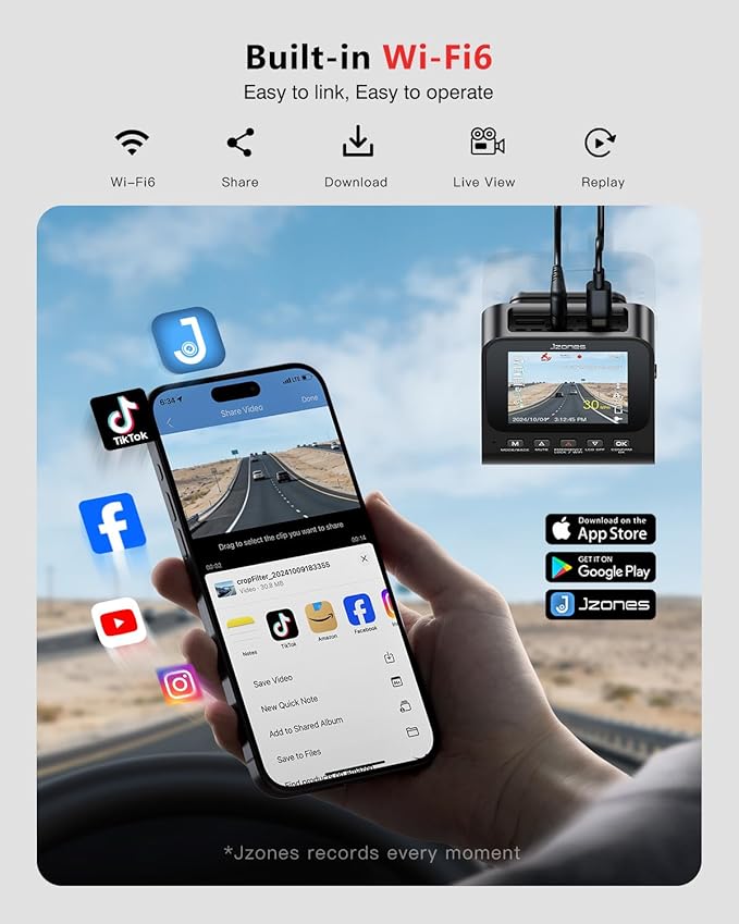 4K Dash Cam Front and Rear, HDR Night Vision Dash Camera for Cars 64GB Card 5.8GHz WiFi6 up to 20MB/s APP Control Dash Cams Built-in GPS, G-Sensor, Loop Recording, 170°Wide Angle, 24H Parking Mode