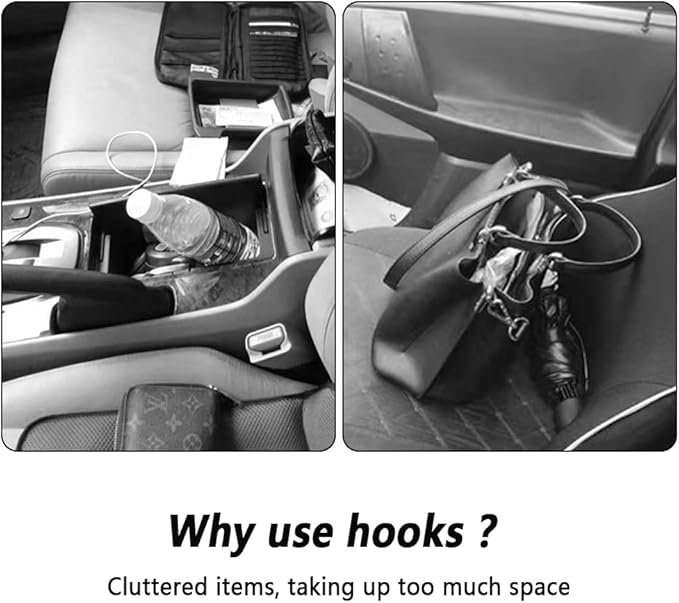 Utility Car Headrest Hidden Hook 33lbMax Car Hooks for Purses & Bags,Hat Holder for Truck Seat Hanger Storage Organizer for Coats,Umbrellas,Grocery Bags,Handbags Universal Car Accessories (Black)