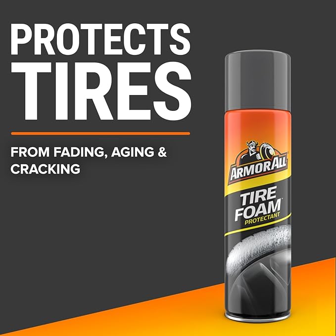 Armor All Tire Foam, Tire Cleaner Spray for Cars, Trucks, Motorcycles, 20 Oz Each, 1.25 Pound (Pack of 1)