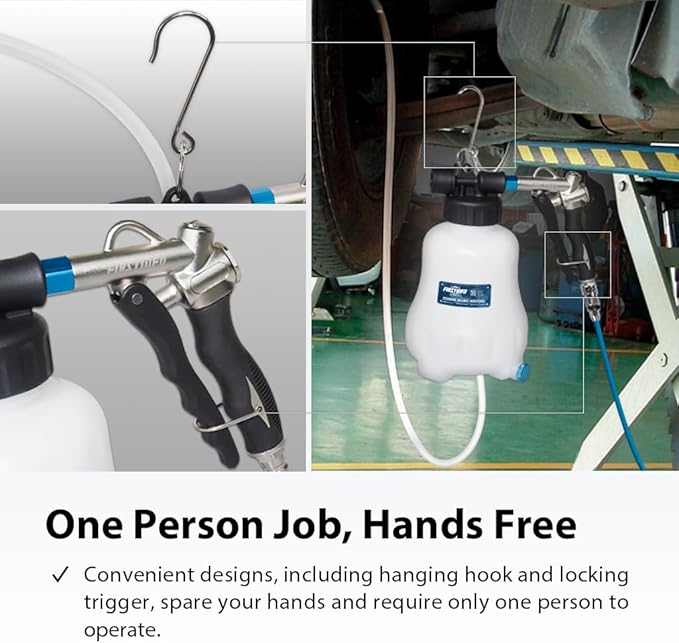 FIRSTINFO A1157US Patented Vacuum Brake Bleeder, Taiwan Universal One Person Pneumatic Brake System Clutch Fluid Bleeding Extractor Tool