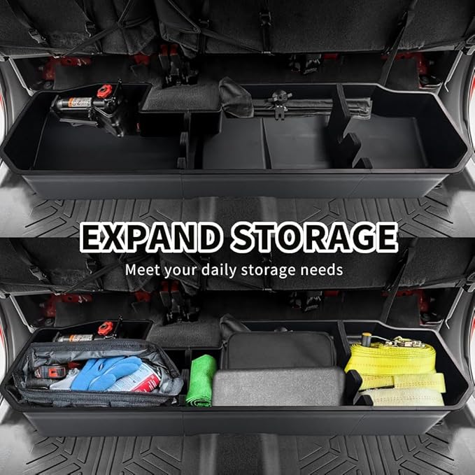 MAXDOM Under Seat Storage Organizer Box for (2019-2026) Chevy Silverado 1500 / GMC Sierra 1500 (2020-2026) 2500HD 3500HD | Double & Crew Cab Rear Underseat