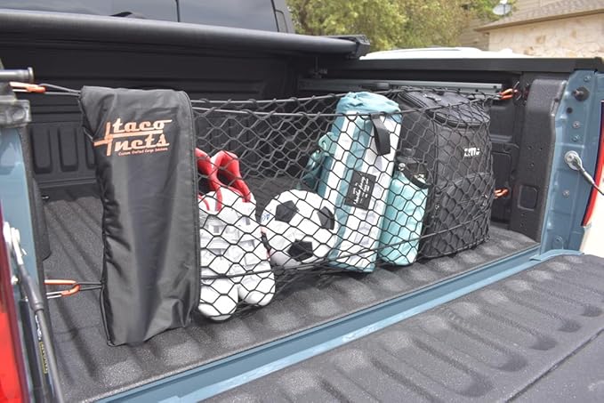 Envelope Cargo Net for Ford Maverick - Fits 2022-Current - Upgraded 5mm Bungee - Integrated Storage Bag - Heavy Duty Carabiners - Designed in USA