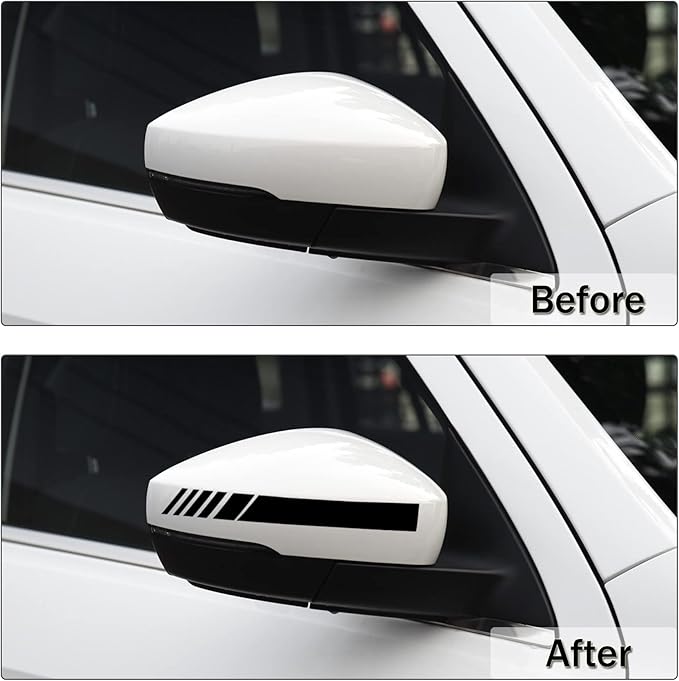 SINGARO Car Exterior Accessories Rear View Mirror Stickers Decor Car Body Sticker Vinyl 4pcs (Black)