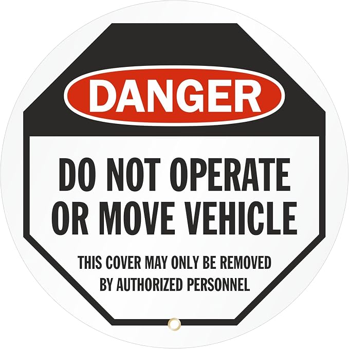 SmartSign Danger - Do Not Operate or Move Vehicle Steering Wheel Lock Out Cover | 24" x 24", Made in USA