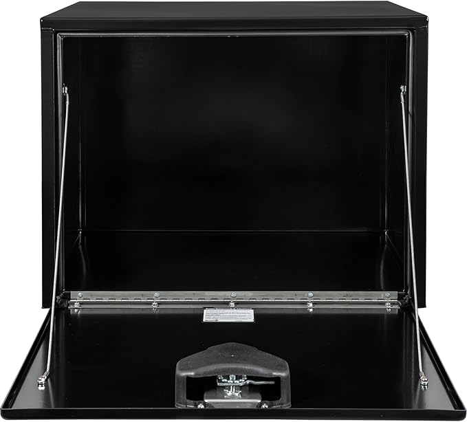 Buyers Products 1704303 Black Steel Underbody Truck Tool Box – 24 x 24 x 30 Inch - Truck Bed & Underbelly RV Storage Box, Locking T-Latch, Weather-Resistant, Heavy-Duty Flatbed Job Box, Made in USA
