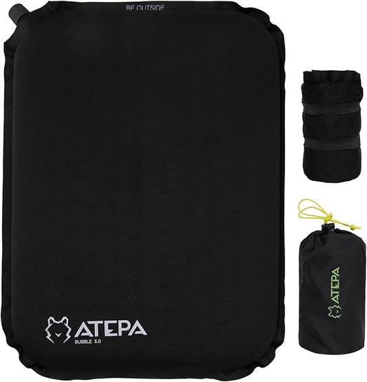 ATEPA Inflatable Seat Cushion, Compact Self-Inflating Seat Cushion for Stadium Airplane Air Travel Bleacher Camping, Blow Up Foam Seat Pad for Outdoor Sports Events Backpacking Hiking Sitting