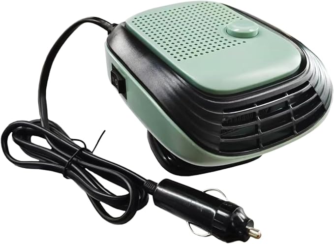 Car Heater, 12V 120W 2 in 1 Adjustable Heating & Cooling Fan, That Plug Into Cigarette Lighter Portable Heater, 360° Rotatable Windshield Defogger Defroster for Most Cars (Green)