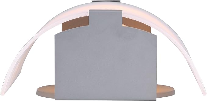 Modern 1-Light Wall Sconce, Grey with Flat Opal Glass, 7 Inch, Ambient Accent Lighting, Floating Wall Mounted Light for Hallway, Bathroom, Dining Room, Bedroom, Easy Install, 60W Type A Compatible