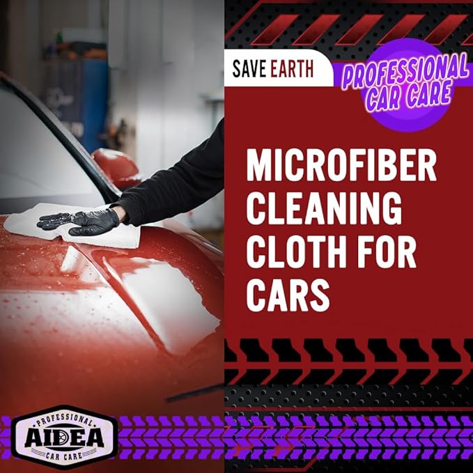 AIDEA Microfiber Cleaning Cloth White 20PK, Microfiber Towels for Cars, Premium Car Cloths, Dusting Cloth Lint Free Cleaning Rags for SUVs, House, Kitchen, Window, Workshops,12×12"