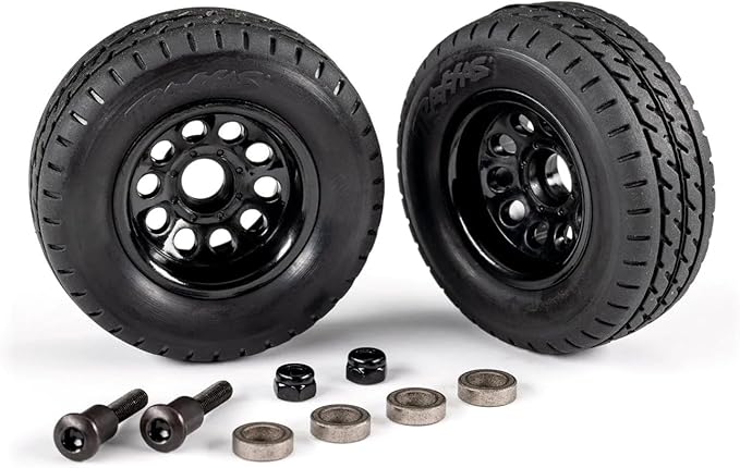 Traxxas 9797 Trailer Wheels (2)/ Tires (2)/ Mounting Hardware