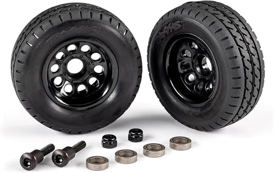 Traxxas 9797 Trailer Wheels (2)/ Tires (2)/ Mounting Hardware