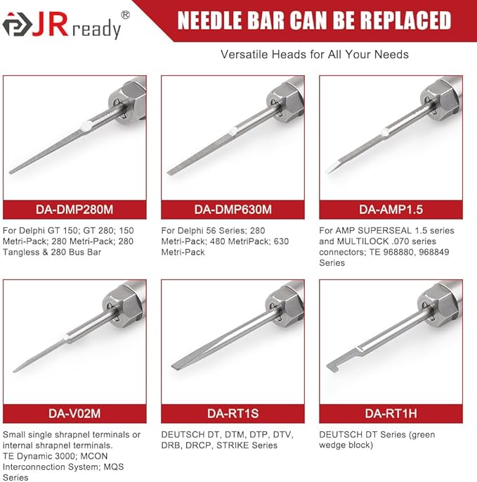 JRready ST5282 Electrical Pin Extractor Tools for AMP/Delphi Metripack/TE/JST/Deutsch Connectors, Pin Removal Tool Kits for Car Repair Electrical Harness and Connectors disassemble terminals