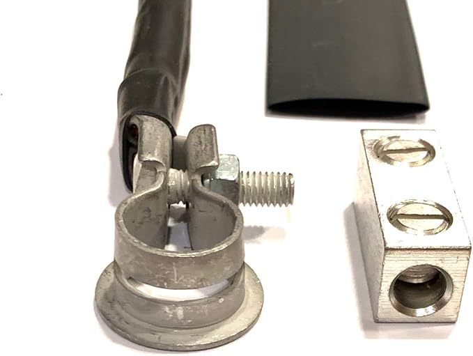 EDS 926-4010 9264010 1/0 AWG Negative Battery Terminal Connector Kit - 16mm Crimp clamp Pigtail & Splice kit and Heat Shrink. USA Made OE Replacment for Toyota Nissan Ford Hyundai Mazda etc Vehicles
