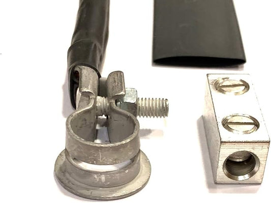 EDS 926-4010 9264010 1/0 AWG Negative Battery Terminal Connector Kit - 16mm Crimp clamp Pigtail & Splice kit and Heat Shrink. USA Made OE Replacment for Toyota Nissan Ford Hyundai Mazda etc Vehicles