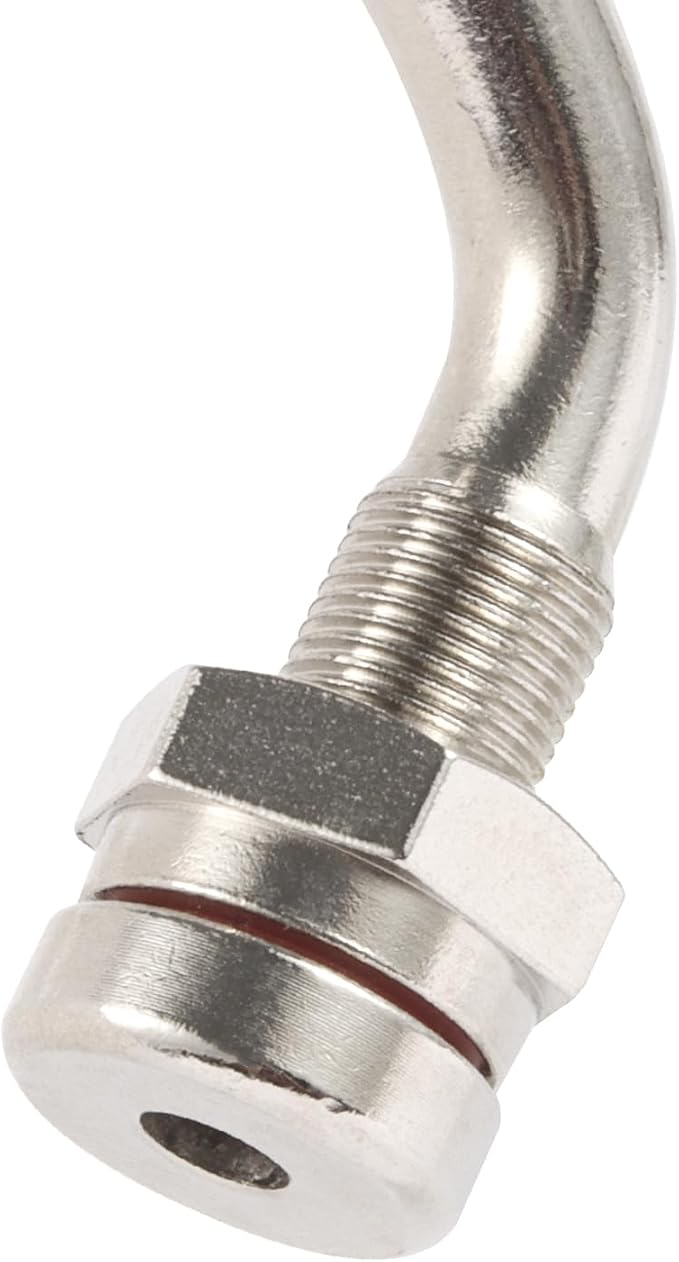 10 Piece TR545D 60 Degree Valve Stems for Commercial Vehicles. Fits 0.382"+0.0118" Valve Hole Dia, Length 3.78'', Nickel-Plated Brass, Silver