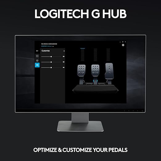 Logitech G PRO Racing Pedals - Racing Simulator Pedals with 100kg Load Cell Brake, Fully Customizable, Swappable Springs & Elastomers, Modular Design