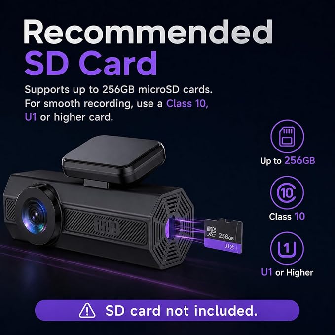 Dash Cam 2.5K Dash Cam Front, VEEMENT Dash Camera for Cars with APP, WiFi Control Dash Cams with WDR Night Vision, 24Hr Parking Mode, 170° Wide Angle, G-Sensor, Loop Recording
