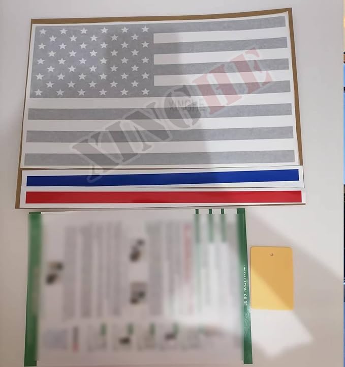 Xinghe for Dodge Ram 2009 to 2024 2025 2026, American Flag Decals Stickers for Truck Back Middle Window, Matte Black USA Flag Decal
