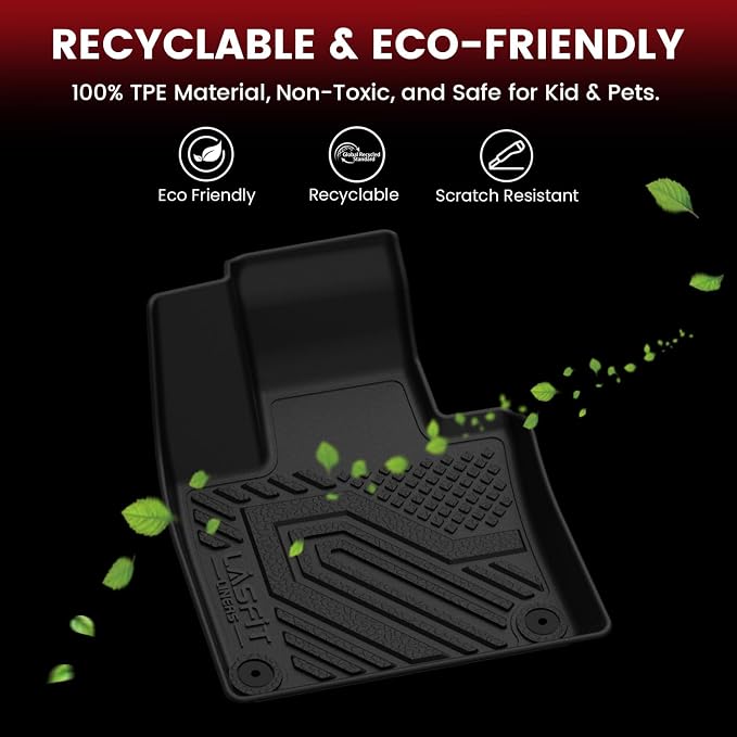 LASFIT Floor Mats & Cargo Liner for 2016-2026 Volvo XC90 T8 PHEV 6 Seats Only, Custom Fit All Weather TPE Floor Liners, Refined Interior Protection, 1st 2nd 3rd Row Mats, Trunk Mat & Backrest Mats