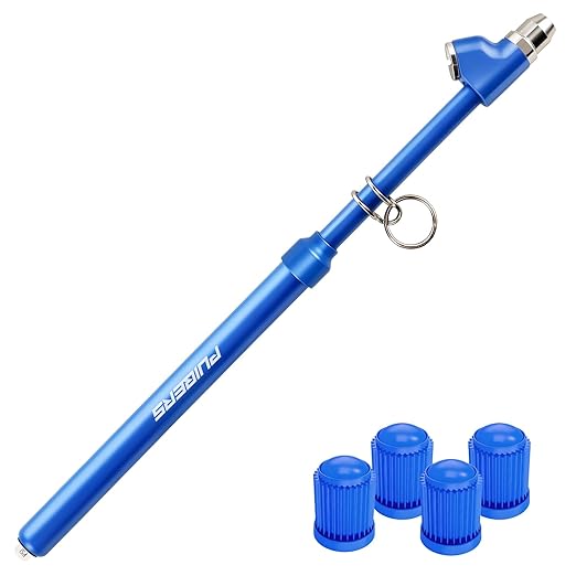 Semi Truck Tire Pressure Gauge,Dual Head Tire Gauge for Tires Pressure Range 150 PSI/10 Bar, Air Pressure Gauge with 4 Caps for Semi Truck, RV, Car, Motorcycle