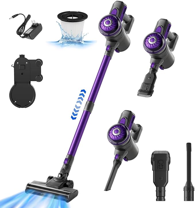 FUNCCUBE Cordless Vacuum Cleaner, Lightweight 2-in-1 Stick & Handheld Vacuum for Apartment, Pet Hair & Car Cleaning, S1