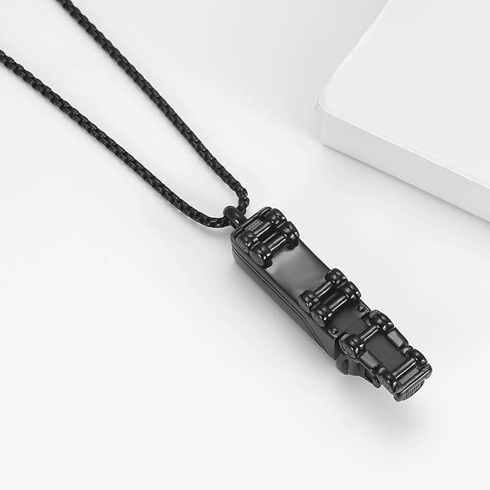 Urn Necklace for Ashes 18 Wheeler Semi Truck Cremation Jewelry for Men Memorial Urn Pendant Ashes Locket Necklace Keepsake Gifts