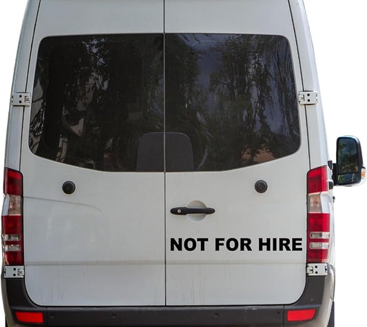 Not for Hire Set of 2 Vinyl Decal Stickers Commercial Vehicle Semi Truck Van Car Limo Taxi Signage Decal Stickers (15" x 1.5", Light Gray)