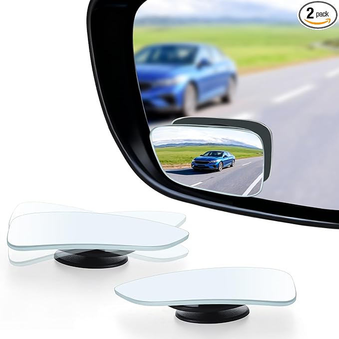 LivTee Blind Spot Car Mirror, HD Glass Frameless Convex Side Mirror Blindspot, Wide Angle Rear View Mirrors for SUVs, Trucks and RVs - Car Accessories