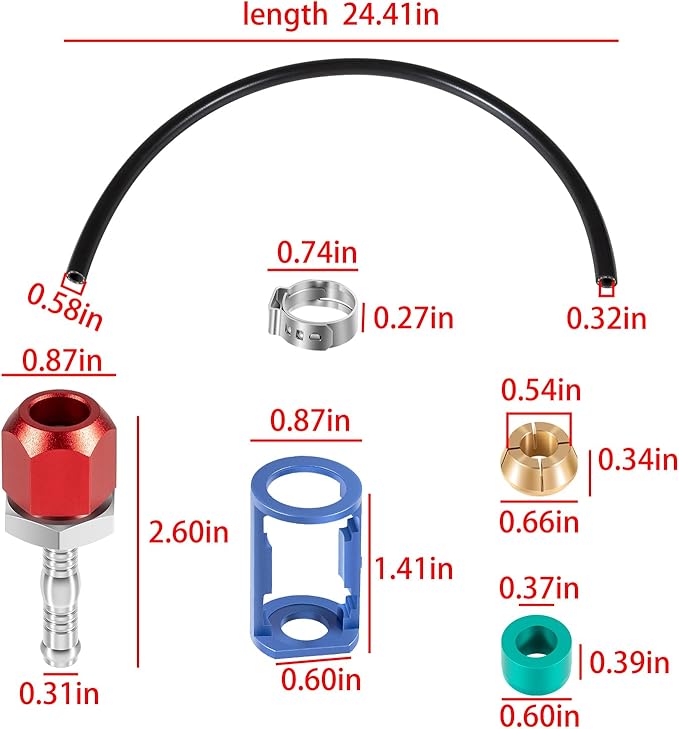 800-671 A/C Line Splice Kit for 3/8 Line With No.6 Hose, A/C Air Conditioning Repair Splice Connector, Universal Fit For 3/8'' Hose to Hard Lines Repair