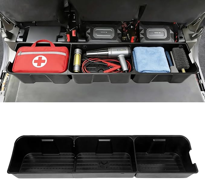 MAXDOM Under Seat Storage Fit for (2015-2026) F150 SuperCrew/Crew Cab (2017-2026) F250 F350 F450 F550 Super Duty Rear Underseat Organizer Box