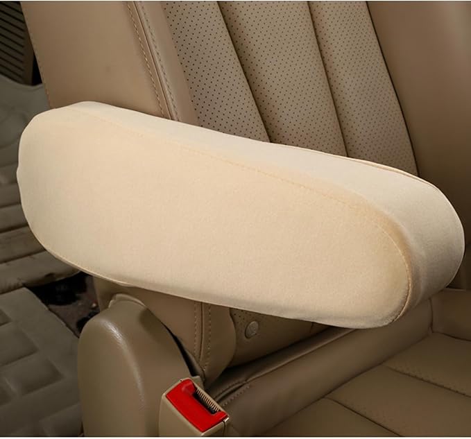 AUCELI 2 Pcs Car Front Seat Armrest Covers, Cloth Fabric Armrest Protectors, Direct Replacement Center Console Lid Armrest Cover Skin, Universal Accessories for Car, SUV, Truck and Van