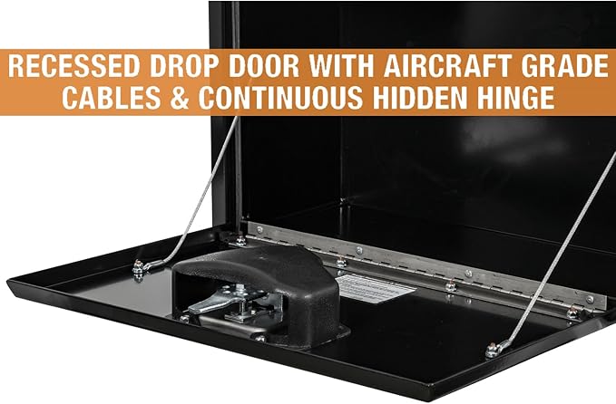 Buyers Products 1703322 Black Steel Underbody Truck Tool Box – 15 x 13 x 24 Inch - Truck Bed & Underbelly RV Storage Box, Locking T-Latch, Weather-Resistant, Heavy-Duty Flatbed Job Box, Made in USA