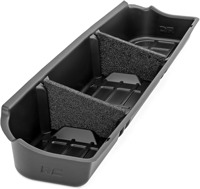 Rough Country Under Seat Storage for Ford F-150 (2009-2014) CrewCab - Custom-Fit, Durable, Anti-Skid Thermoplastic Under Seat Storage Compartment