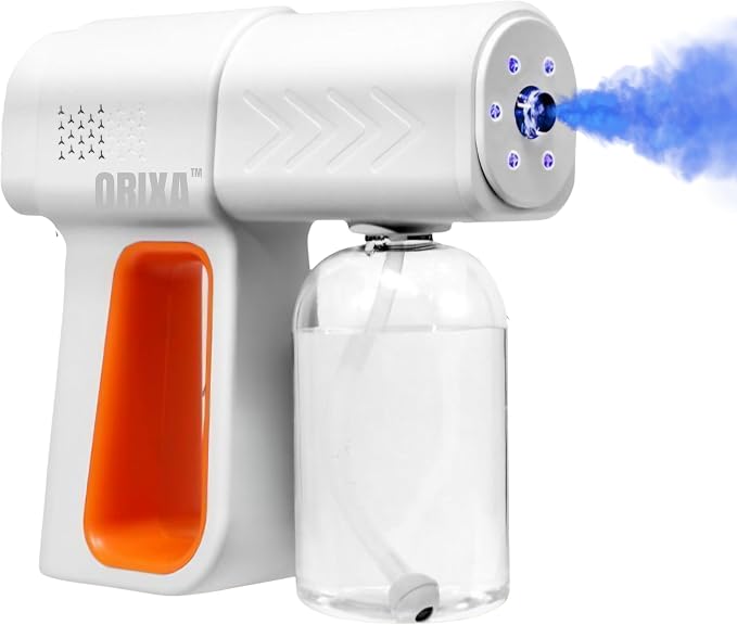 ORIXA Disinfectant Fogger Machine - Professional Sanitizer Sprayer - ULV Atomizer & Nano Steam Gun – Rechargeable Barber Spray Gun with Blue Light