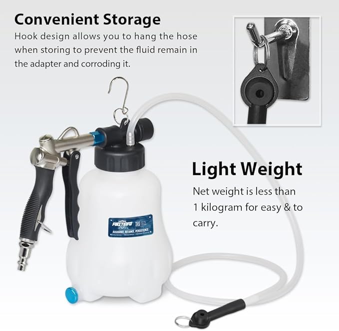 FIRSTINFO A1157US Patented Vacuum Brake Bleeder, Taiwan Universal One Person Pneumatic Brake System Clutch Fluid Bleeding Extractor Tool