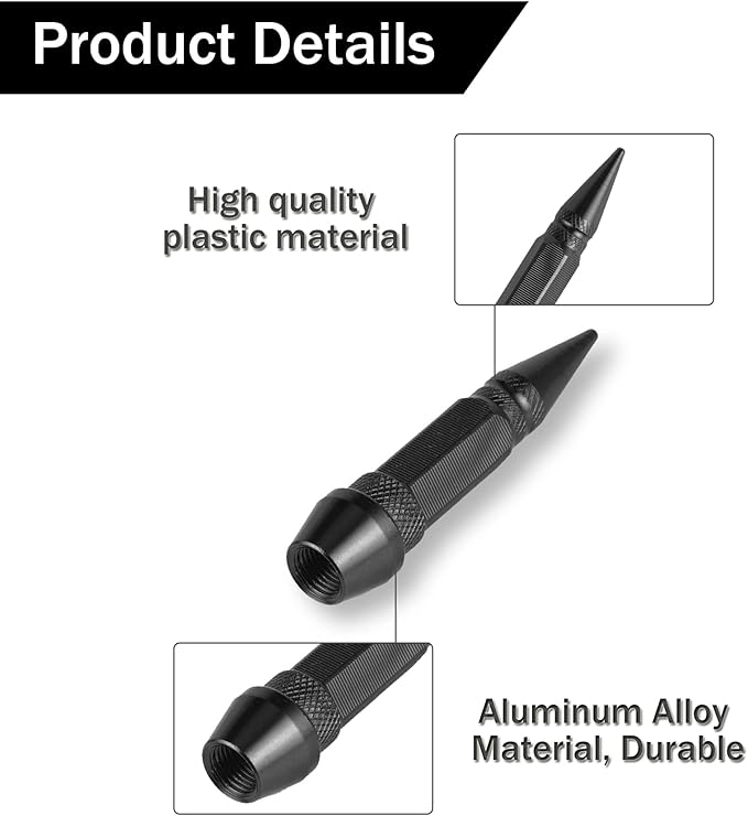 SINGARO 60mm Spiked Valve Caps,Aluminum Alloy Dustproof and Waterproof Tire Valve Stem Caps, Suitable for Cars, Trucks and Motorcycles (4PCS Black)