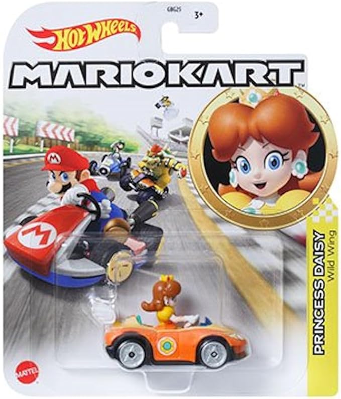 Hot Wheels Mario Kart Die-Cast Character Cars Collection, Bundle of 8, Nintendo Gaming Vehicles GBG25-957M