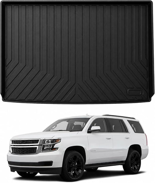 Mixsuper Custom Fit Cargo Liner for Chevrolet Suburban/GMC Yukon XL/Cadillac Escalade ESV 2015-2020, All Weather Cargo Mat Rear Trunk Liner Behind The 3rd Row Seats Black