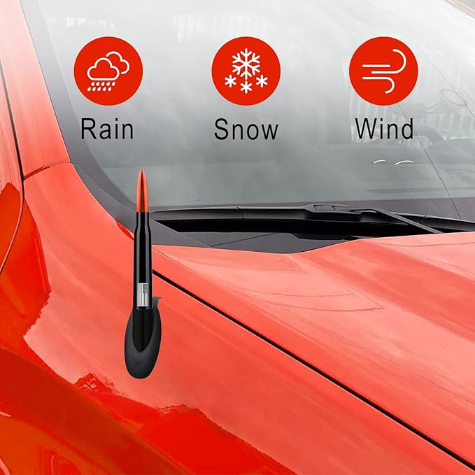 Ajxn 1 PC Car Truck Bullet Antenna, 5.4" Automobile Antenna Mast, Suitable for GM Chevy Silverado 1500 2500 3500 HD Avalanche GMC Sierra 1500 2500 3500 (American Flag Orange #110)