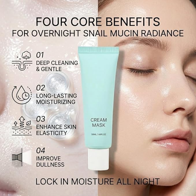 MELAPEEL Snail Mucin & Ceramide Peel off Mask for Deep Cleansing, Long-Lasting Hydration & Skin Barrier Repair with Collagen for Brightening, Sensitive Skin Friendly, 1.69 Fl Oz