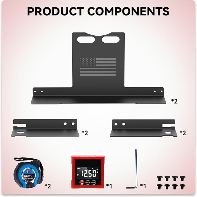 Wheel Alignment Tool – Toe Alignment Plates with Digital Angle Finder, Heightened Design, 2 Imperial Tape Measures, Fits Most Cars, Trucks, and SUVs
