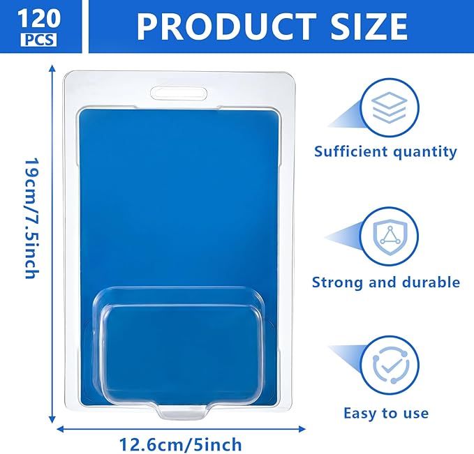 Wesiti 120 Pcs Protector Case Compatible with Hot Wheels Plastic Model Car Clamshell Cases Display Clear Protective Car Blister Pack Covers for Storage, 7.5 x 5 x 2 Inch