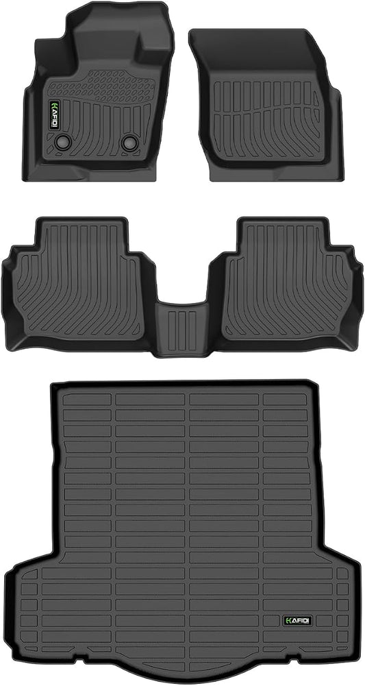 HAFIDI® Car Mats & Cargo Liner Set Fit for 2013-2016 Ford Fusion & Lincoln MKZ (Not for Hybrid) All Weather Floor Mats TPE Anti-Slip Automotive Full Set Floor Liners Custom Accessories - Black