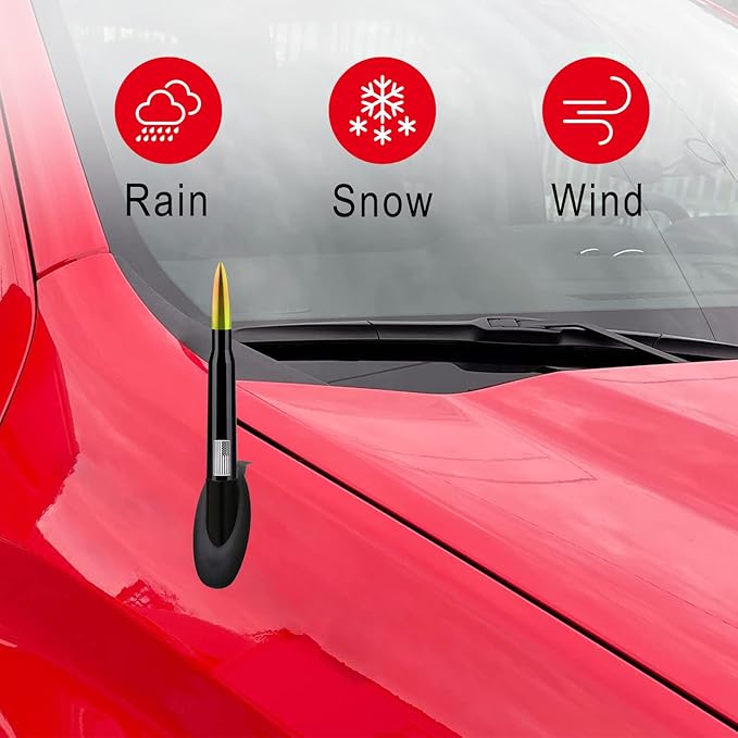 Ajxn 1 PC Car Truck Bullet Antenna, 5.4" Automobile Antenna Mast, Suitable for GM Chevy Silverado 1500 2500 3500 HD Avalanche GMC Sierra 1500 2500 3500 (American Flag Multicolour #110)