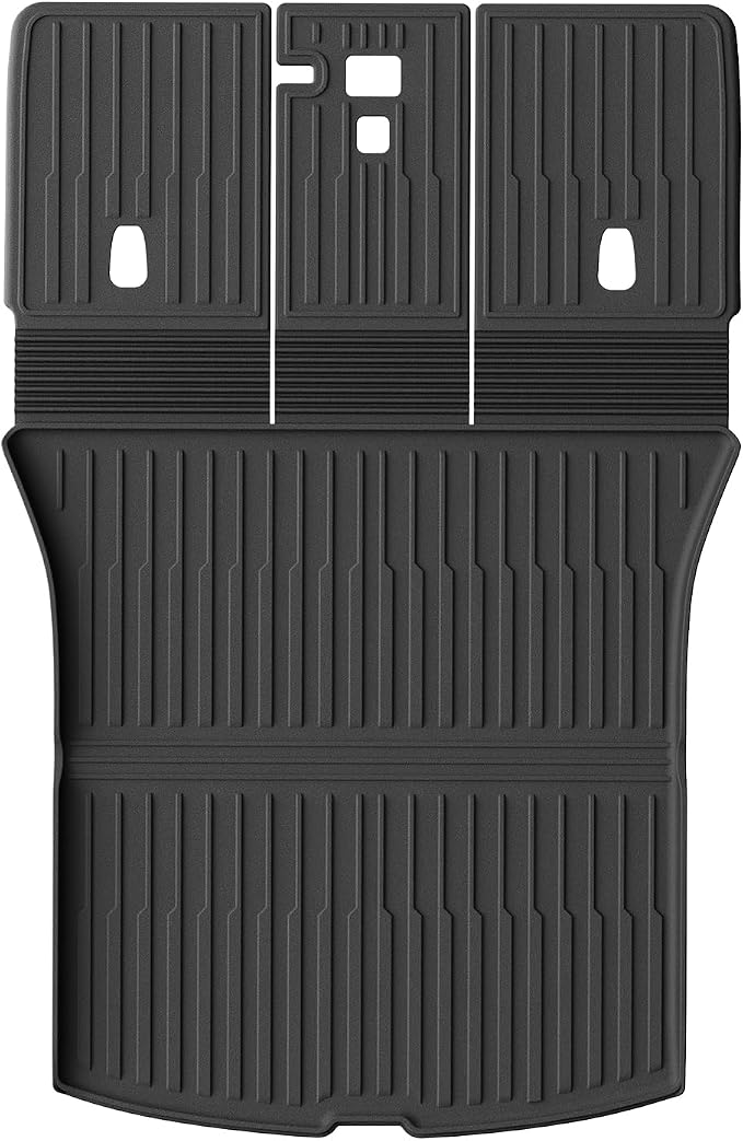 LUCKEASY Cargo Liner with Backrest Mat Fits for Tesla Model Y Juniper 5 Seat 2025 2026 (Not Fit Standard) Trunk Mat All Weather TPE Car Accessories Fit Juniper 2026 Black