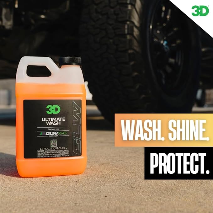 3D Ultimate Wash 64 Oz – pH Neutral Car Wash Soap with Ultra Foam – Scratch-Free, High-Foaming Car Soap for Paint Protection – Safe for All Finishes