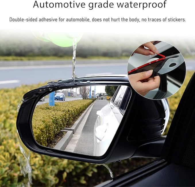 Wevdn 2 PCS Mirror Rain Visor Eyebrow, Waterproof PVC Auto Exterior Rear View Mirror Rain Visor Guard, Rainproof Side Mirror Rain Visor Eyebrow Cover for SUV Truck, Car Accessories (Carbon Fiber)